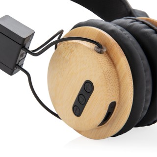 Auriculares personalizados inalámbricos bambú